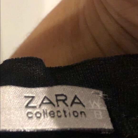 Zara black 3/4 sleeve ruffle front, back, collar and cuffs Dress size 8 - Picture 10 of 12